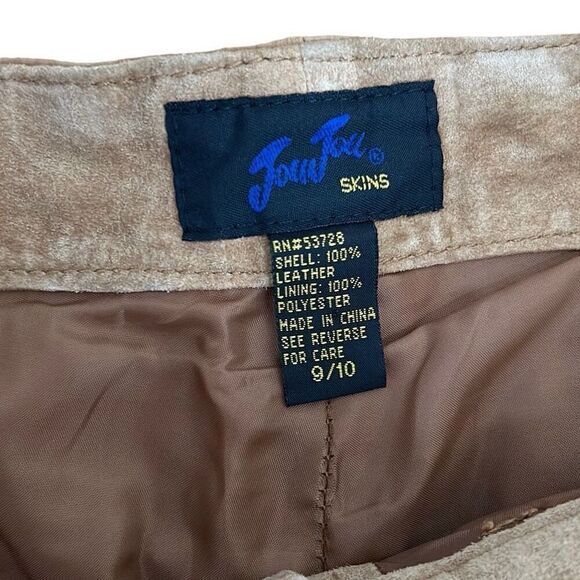 Jou Jou Skins Vintage Khaki Suede Leather Pants Size 9/10 - Picture 2 of 4